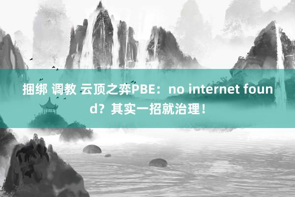 捆绑 调教 云顶之弈PBE：no internet found？其实一招就治理！