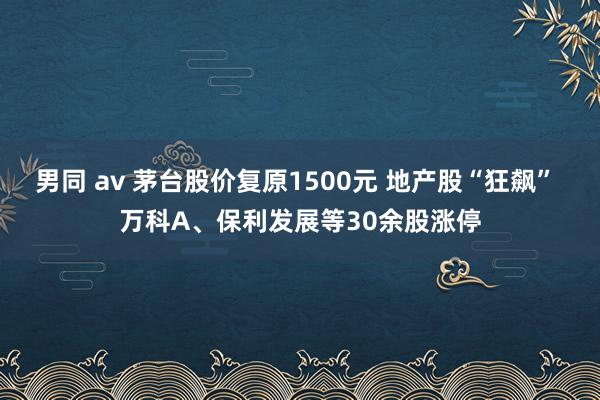 男同 av 茅台股价复原1500元 地产股“狂飙” 万科A、保利发展等30余股涨停