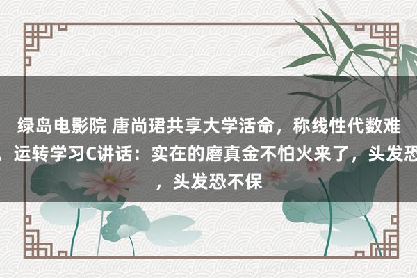 绿岛电影院 唐尚珺共享大学活命，称线性代数难度大，运转学习C讲话：实在的磨真金不怕火来了，头发恐不保