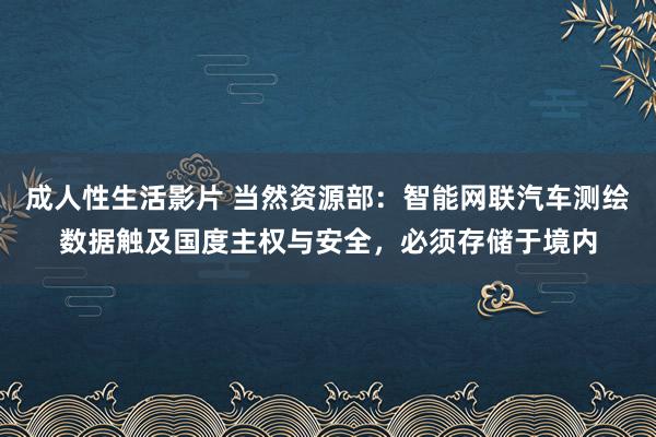 成人性生活影片 当然资源部：智能网联汽车测绘数据触及国度主权与安全，必须存储于境内