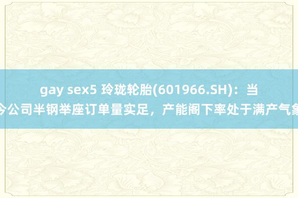 gay sex5 玲珑轮胎(601966.SH)：当今公司半钢举座订单量实足，产能阁下率处于满产气象