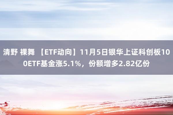 清野 裸舞 【ETF动向】11月5日银华上证科创板100ETF基金涨5.1%，份额增多2.82亿份