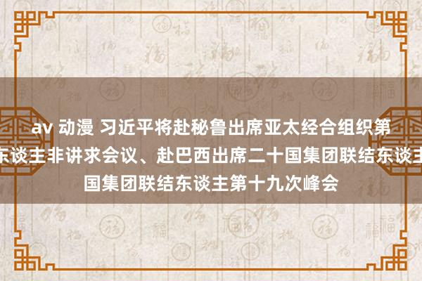 av 动漫 习近平将赴秘鲁出席亚太经合组织第三十一次联结东谈主非讲求会议、赴巴西出席二十国集团联结东谈主第十九次峰会