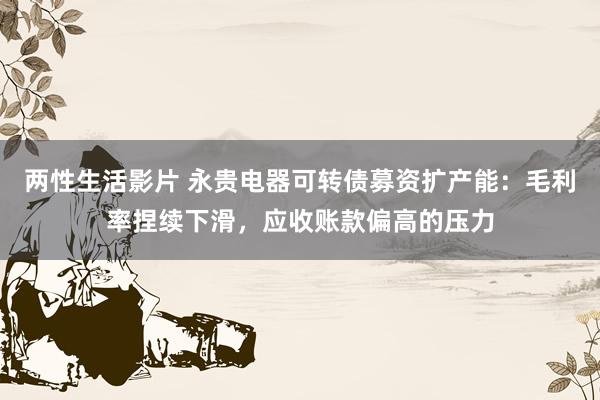 两性生活影片 永贵电器可转债募资扩产能：毛利率捏续下滑，应收账款偏高的压力