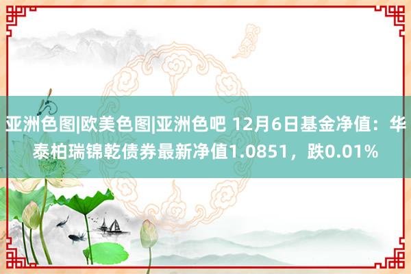 亚洲色图|欧美色图|亚洲色吧 12月6日基金净值：华泰柏瑞锦乾债券最新净值1.0851，跌0.01%