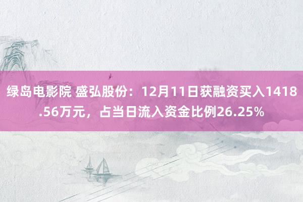 绿岛电影院 盛弘股份：12月11日获融资买入1418.56万元，占当日流入资金比例26.25%