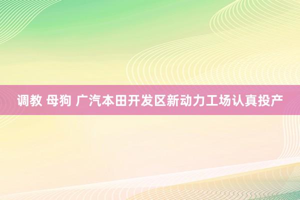 调教 母狗 广汽本田开发区新动力工场认真投产