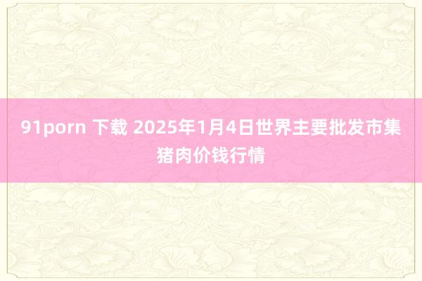 91porn 下载 2025年1月4日世界主要批发市集猪肉价钱行情