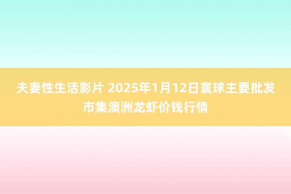 夫妻性生活影片 2025年1月12日寰球主要批发市集澳洲龙虾价钱行情